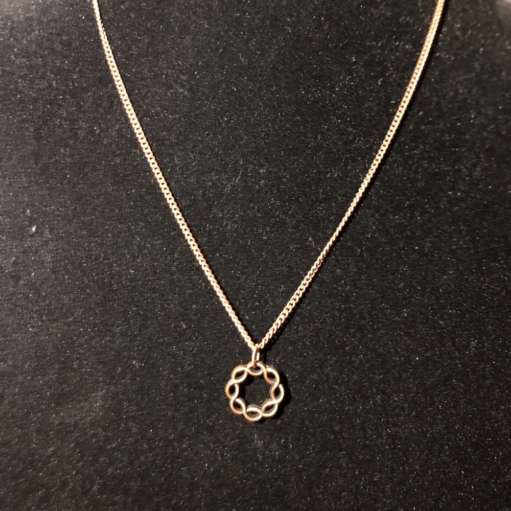 Copper Necklace with Looped Circle Pendant